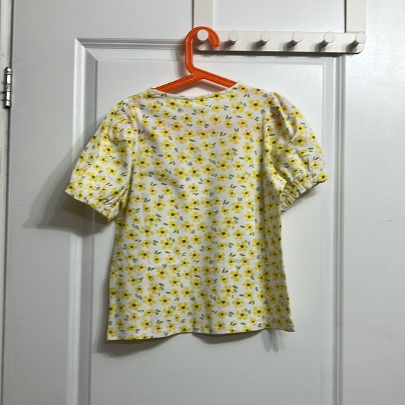 Zara Floral Balloon Sleeve Shirt - Picture 5 of 7